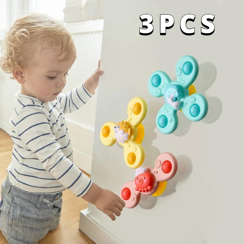 3 יחידות / מערכת צעצועי אמבטיה לתינוקות מצחיקים ספינר ספיגת