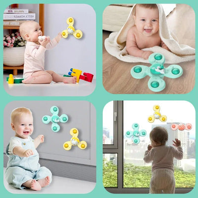 3 יחידות / מערכת צעצועי אמבטיה לתינוקות מצחיקים ספינר ספיגת